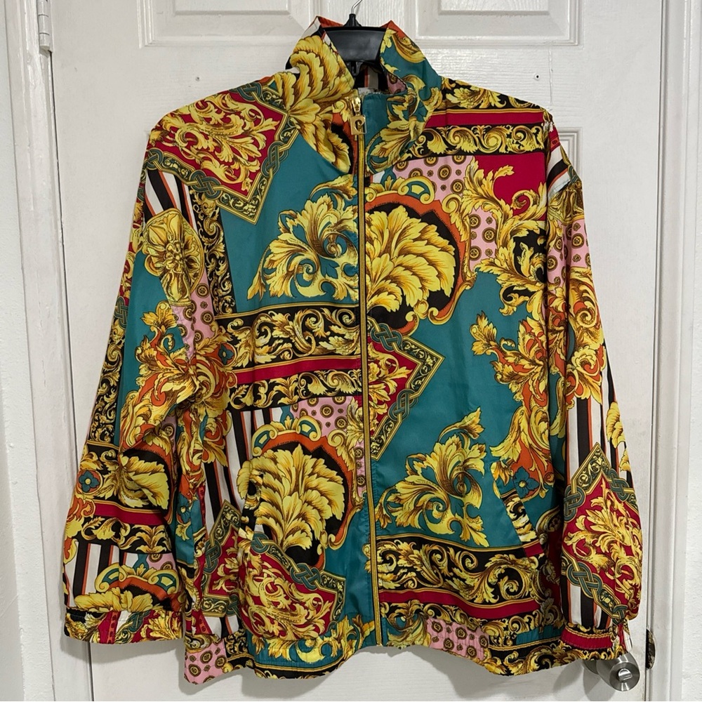 Vintage RARE! COOLEST EVER 1980s Pierre Cardin Windbreaker Full Zip Jacket Sz XL